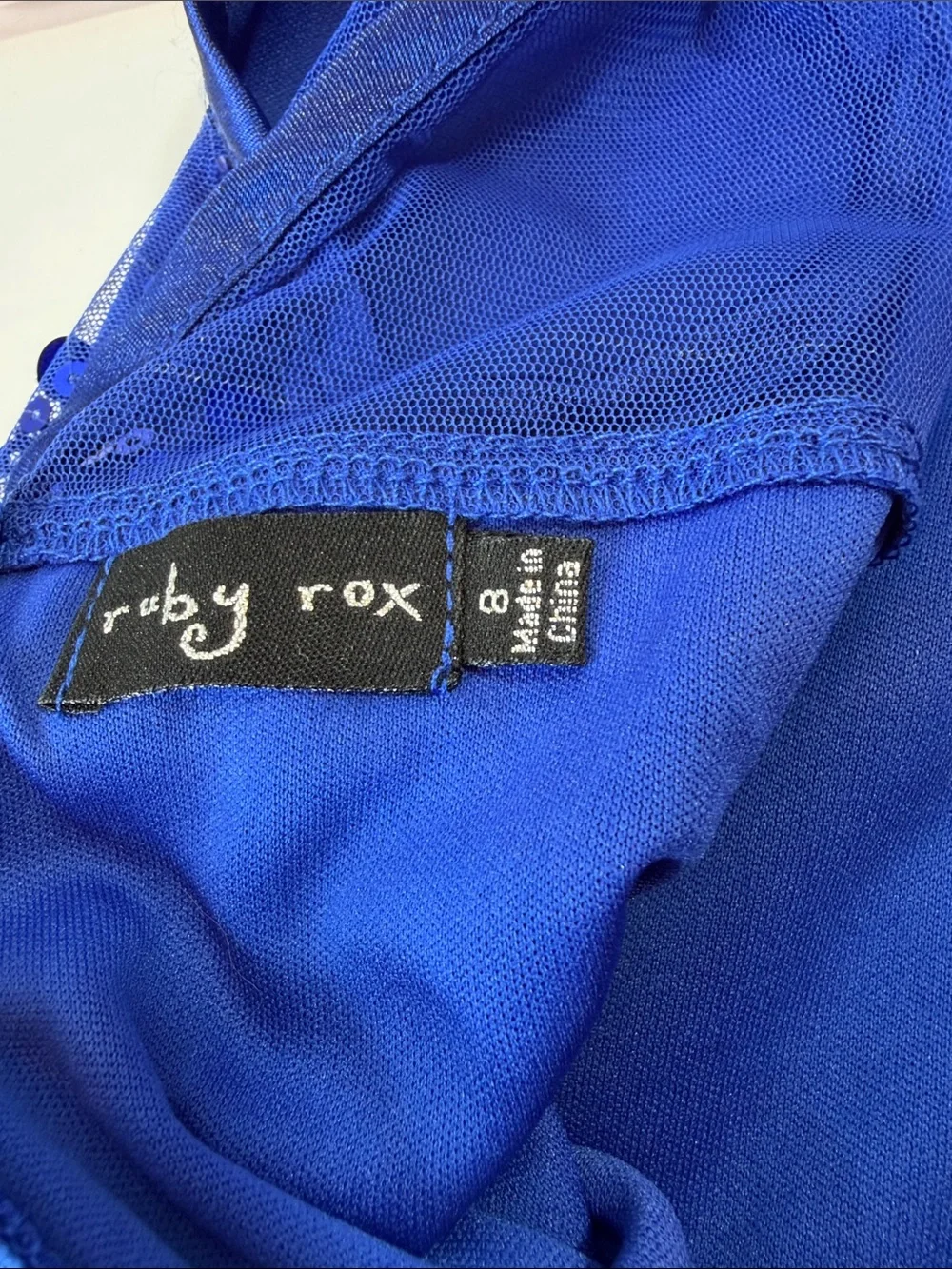 Ruby Rox Girls Blue Sequin Party Dress Girls Size 8 Special Occasion